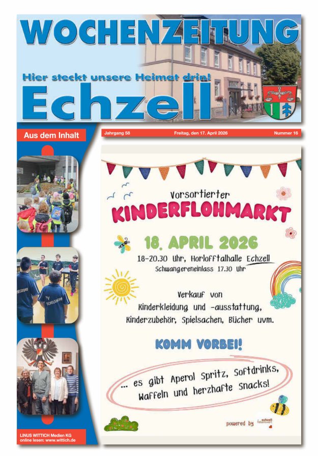 Wochenzeitung für die Gemeinde Echzell Titelblatt 16/2026