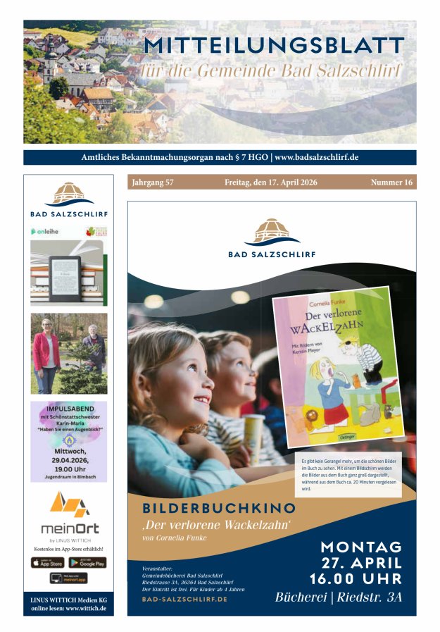 Amtliches Bekanntmachungsorgan der Gemeinde Bad Salzschlirf Titelblatt 16/2026