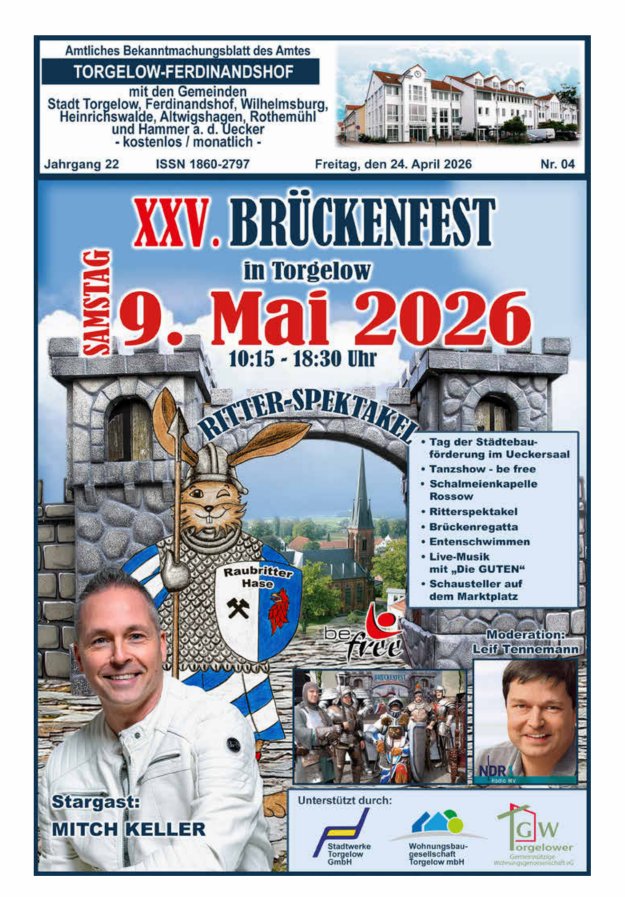 Amtliches Bekanntmachungsblatt des Amtes Torgelow-Ferdinandshof Titelblatt 04/2026