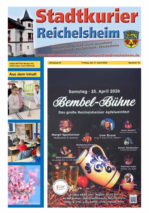 Stadtkurier Reichelsheim Titelblatt 16/2026