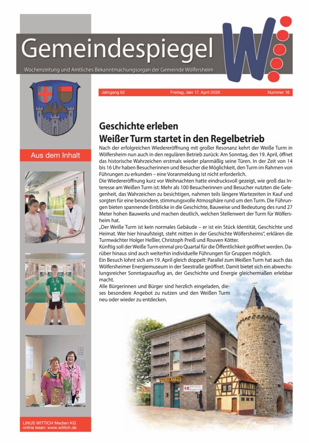 Der Gemeindespiegel Titelblatt 16/2026