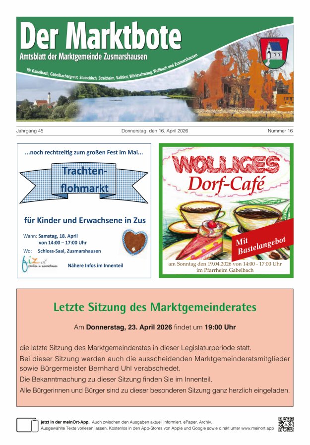 Zusmarshausen - Der Marktbote Titelblatt 16/2026