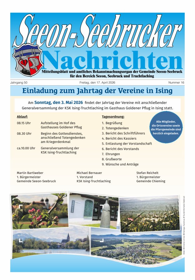 Seeon-Seebrucker Nachrichten Titelblatt 16/2026
