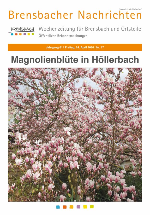 Brensbacher Nachrichten Titelblatt 17/2026