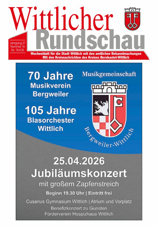 Wittlicher Rundschau Titelblatt 16/2026