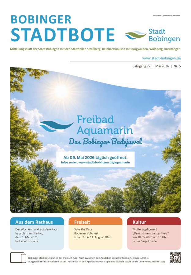 Bobinger Stadtbote Titelblatt 05/2026