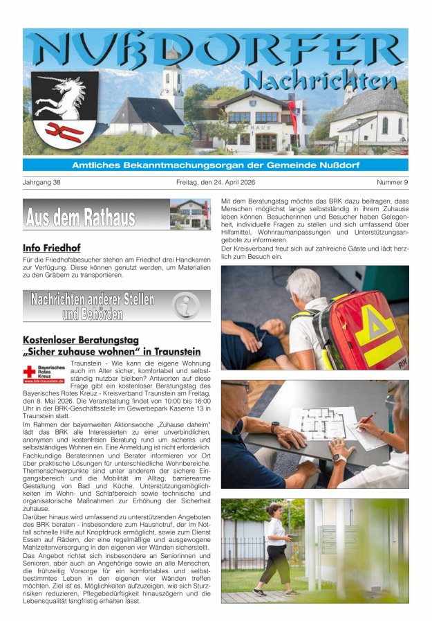 Nußdorfer Nachrichten Titelblatt 09/2026
