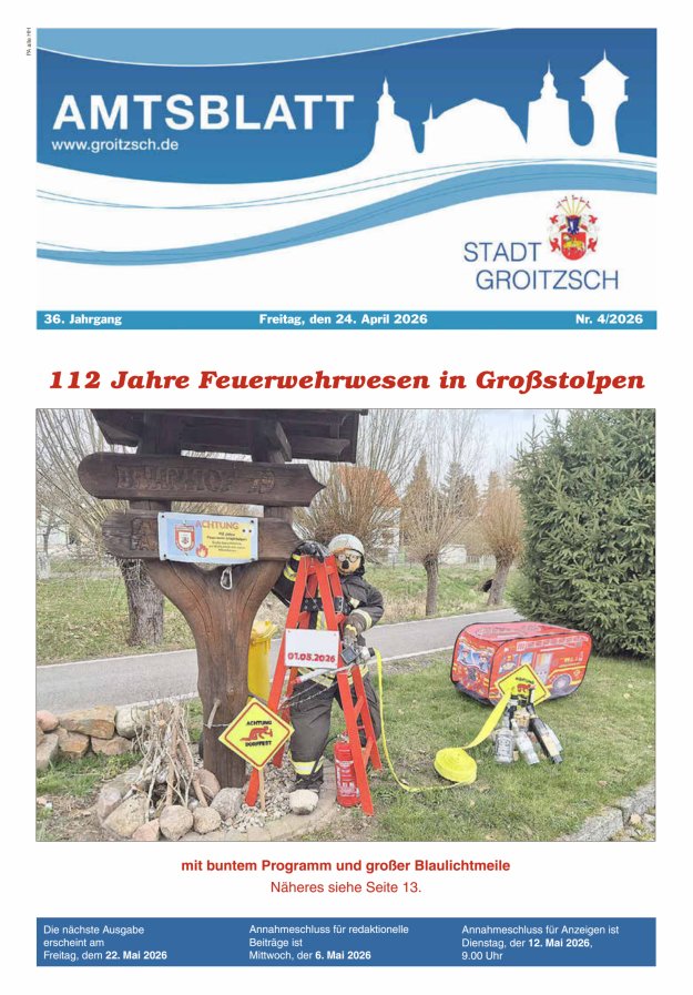 Amtsblatt Stadt Groitzsch Titelblatt 04/2026