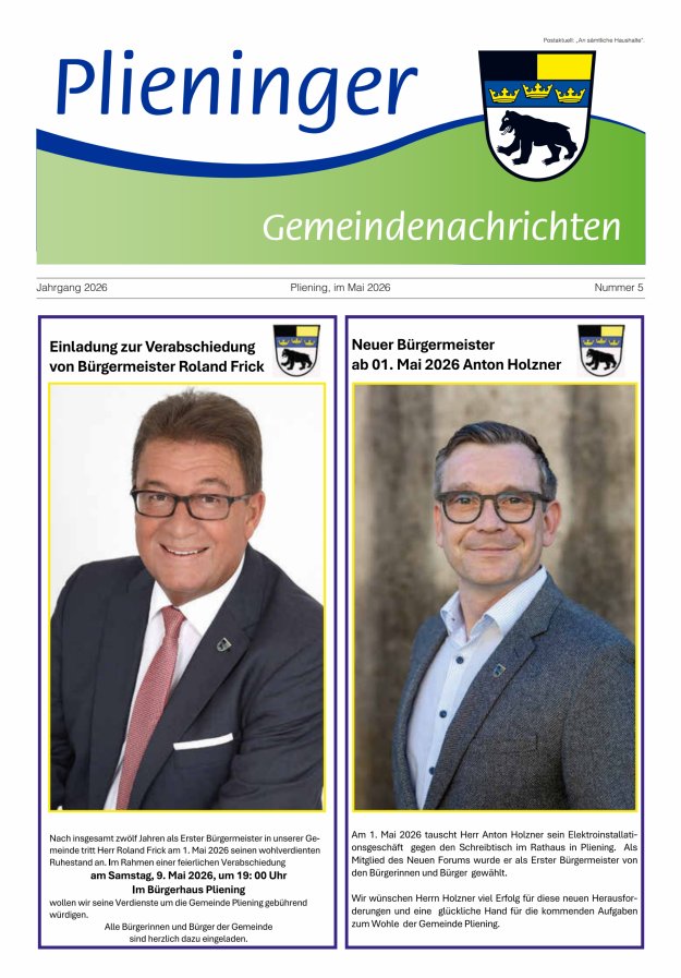 Plieninger Gemeindenachrichten Titelblatt 04/2026