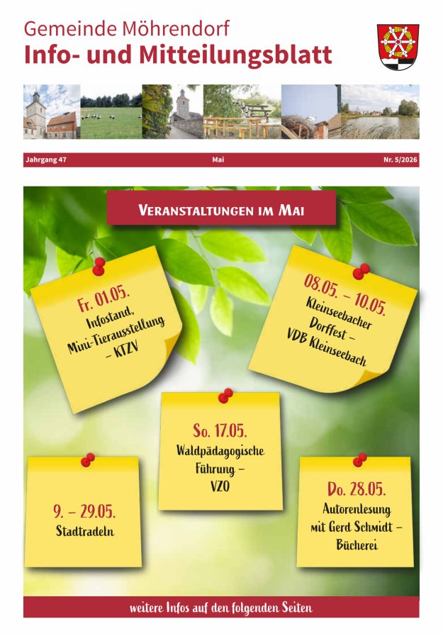 Amts- und Mitteilungsblatt Gemeinde Möhrendorf Titelblatt 05/2026