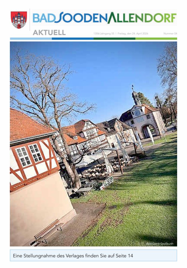 Unsere Stadt Bad Sooden-Allendorf - Bürgerzeitung Titelblatt 04/2026
