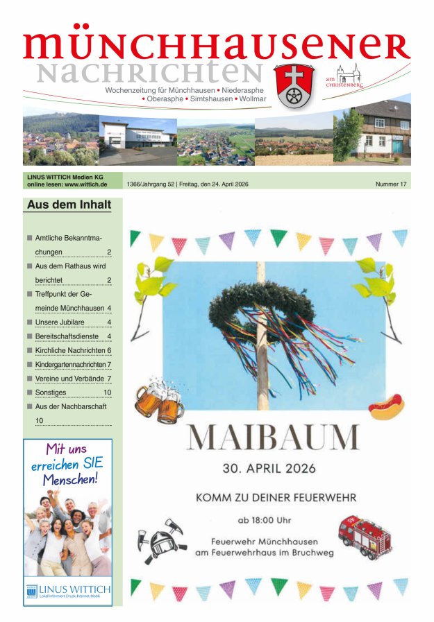 Münchhausener Nachrichten Titelblatt 17/2026