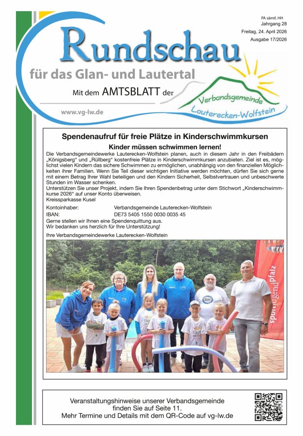 Rundschau für das Glan- und Lautertal Titelblatt 17/2026