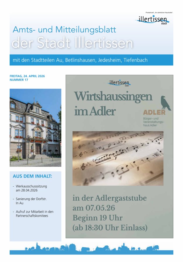 Amts- und Mitteilungsblatt Stadt Illertissen Titelblatt 17/2026
