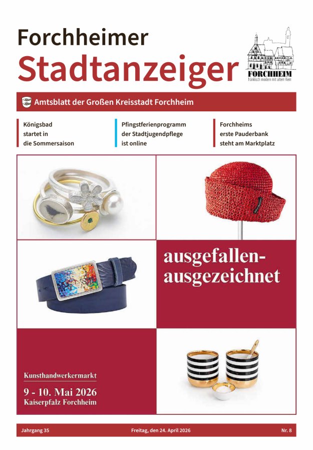 Forchheimer Stadtanzeiger Titelblatt 08/2026
