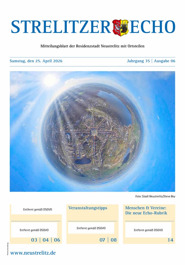 Strelitzer Echo Titelblatt 06/2026