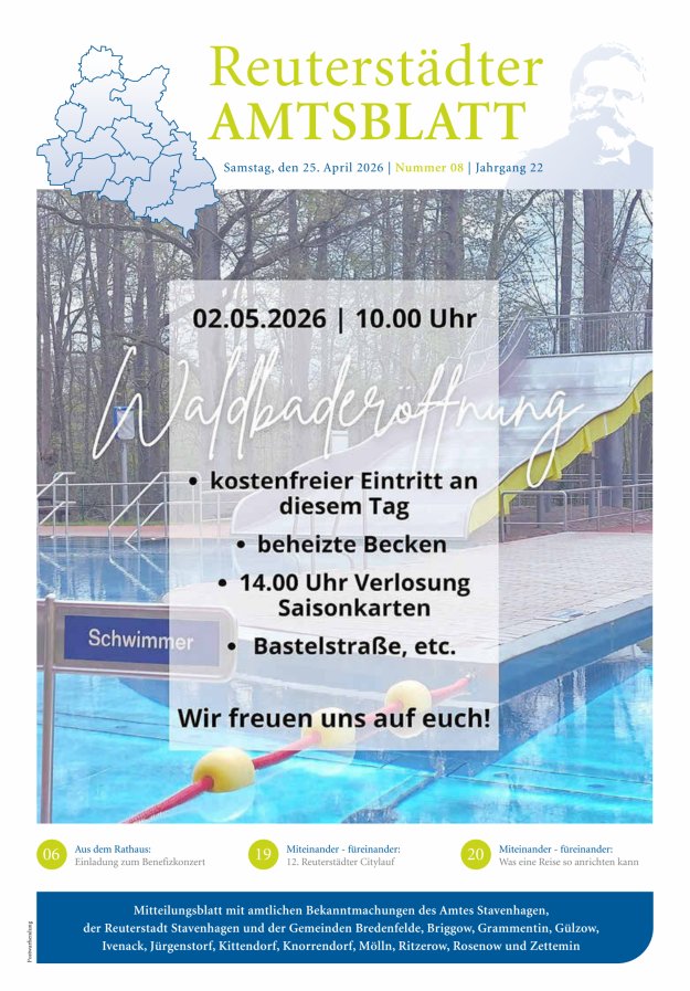 Reuterstädter Amtsblatt Titelblatt 08/2026