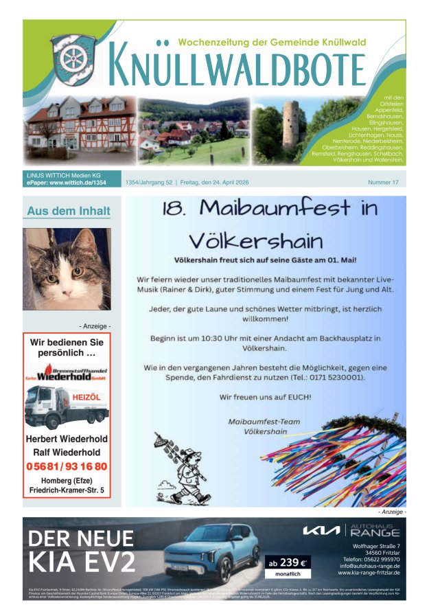 Knüllwaldbote Titelblatt 17/2026