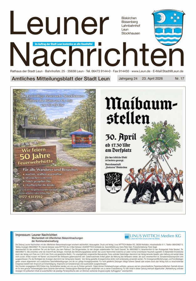Leuner Nachrichten Titelblatt 17/2026