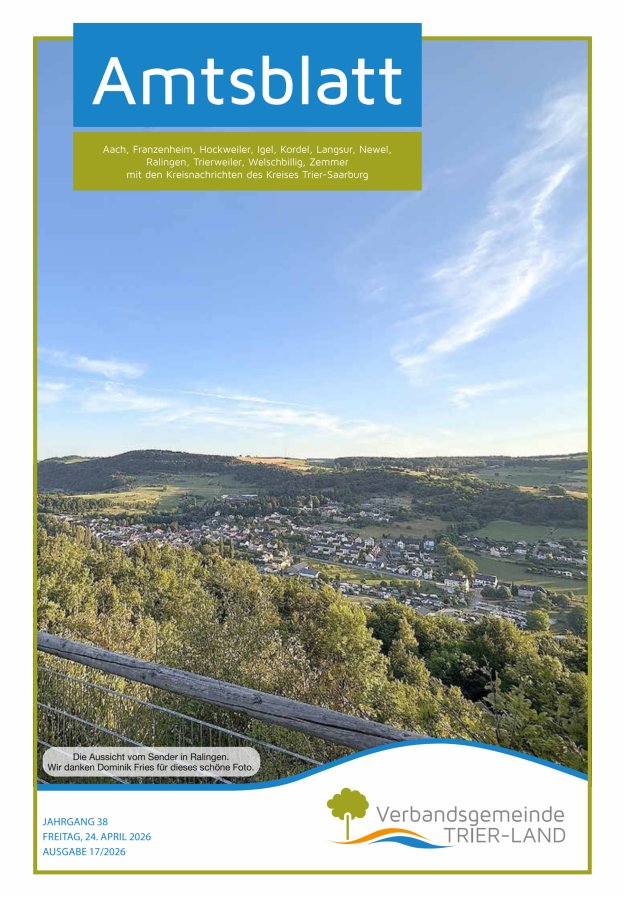 Amtsblatt VG Trier-Land Titelblatt 17/2026