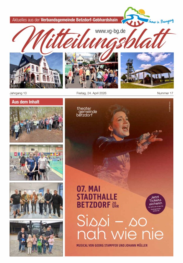 Aktuelles aus der VG Betzdorf-Gebhardshain Ausgabe Gebhardshain Titelblatt 17/2026