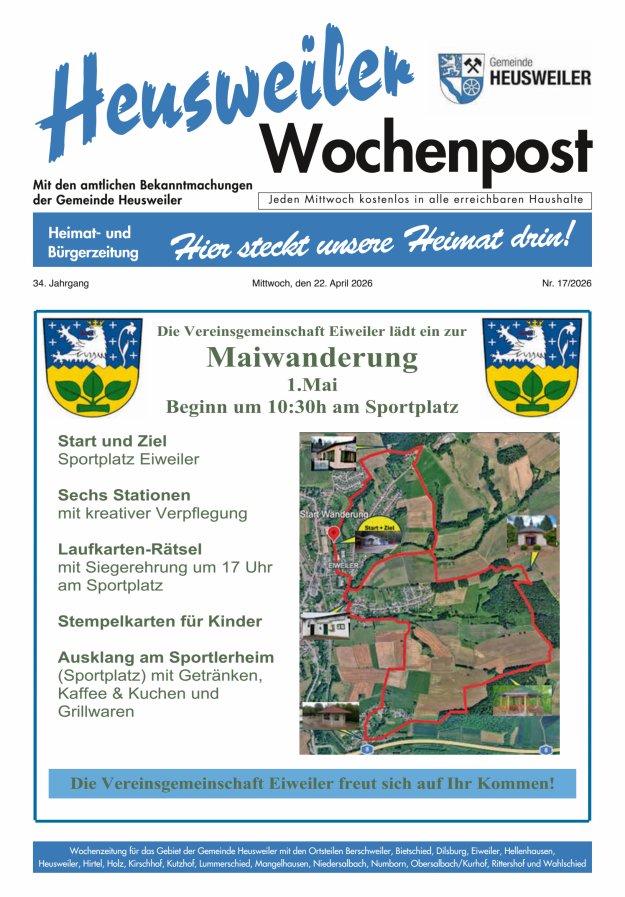 Heusweiler Wochenpost Titelblatt 17/2026