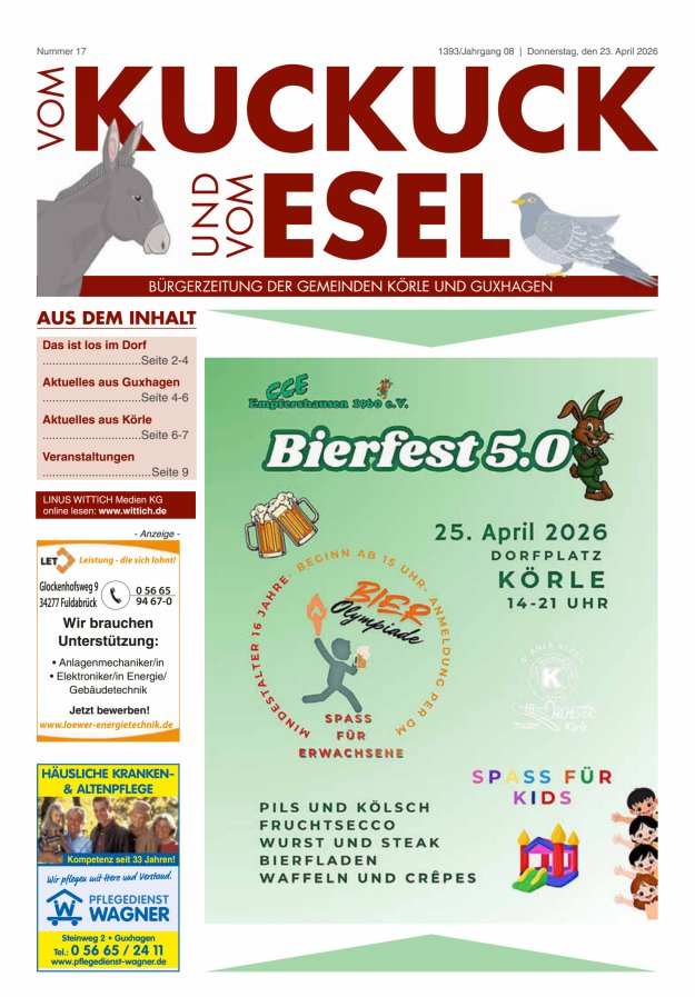 Vom Kuckuck und Esel (Guxhagen-Körle) Titelblatt 17/2026