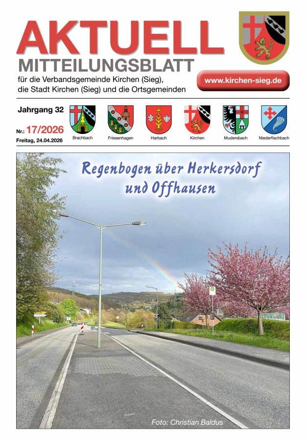 Aktuell - Mitteilungsblatt für die VG Kirchen (Sieg) Titelblatt 17/2026
