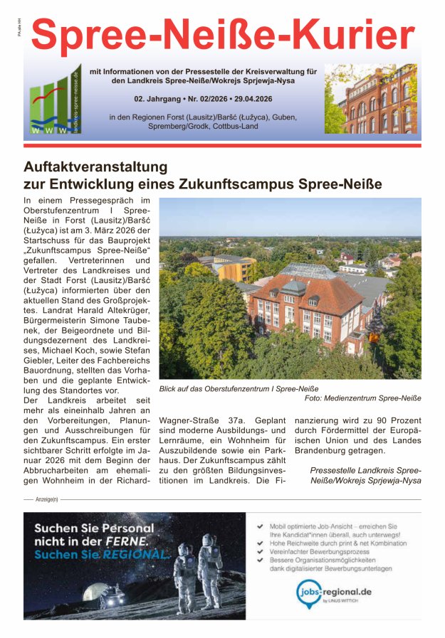 Spree-Neiße-Kurier Titelblatt 02/2026