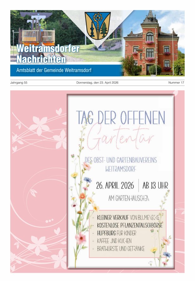 Weitramsdorfer Nachrichten Titelblatt 17/2026
