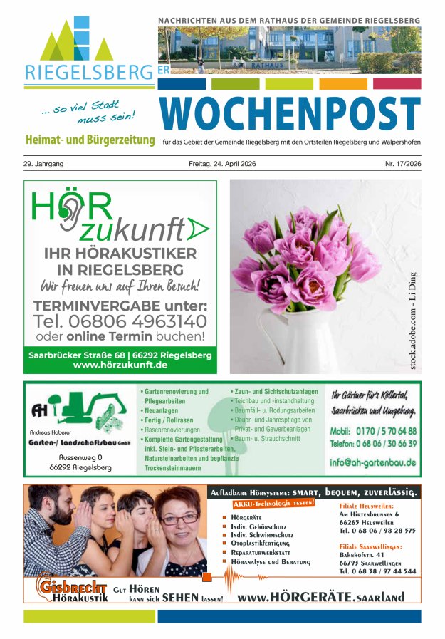 Riegelsberger Wochenpost Titelblatt 17/2026