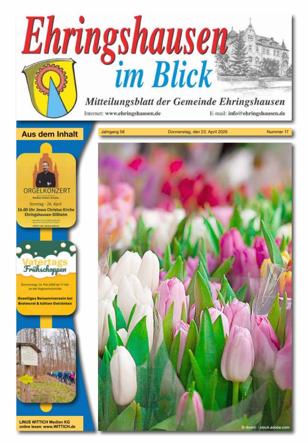 Mitteilungsblatt der Gemeinde Ehringshausen Titelblatt 17/2026