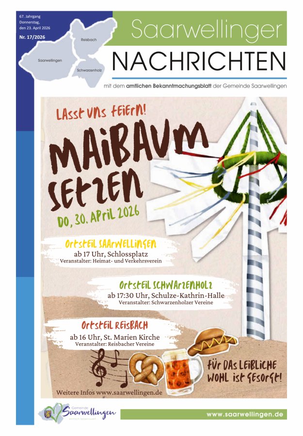 Saarwellinger Nachrichten Titelblatt 17/2026