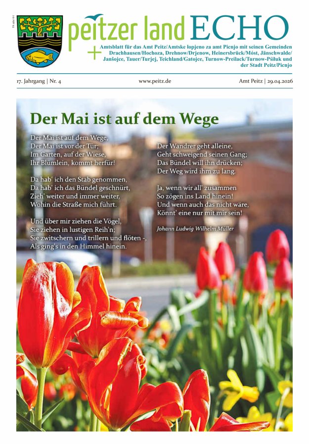 Peitzer LandEcho - Beilage: Amtsblatt für das Amt Peitz mit seinen Gemeinden Titelblatt 04/2026