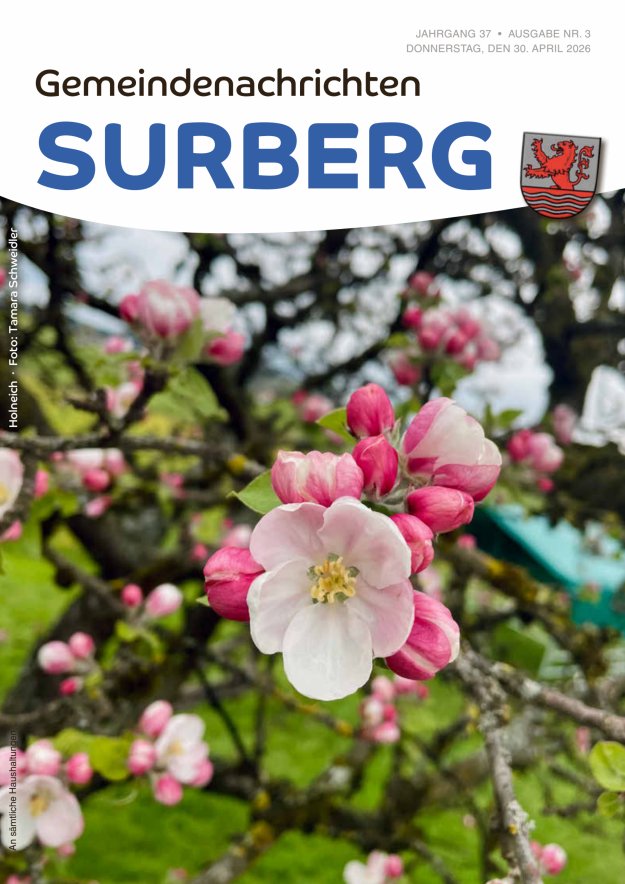Gemeindenachrichten Surberg Titelblatt 03/2026