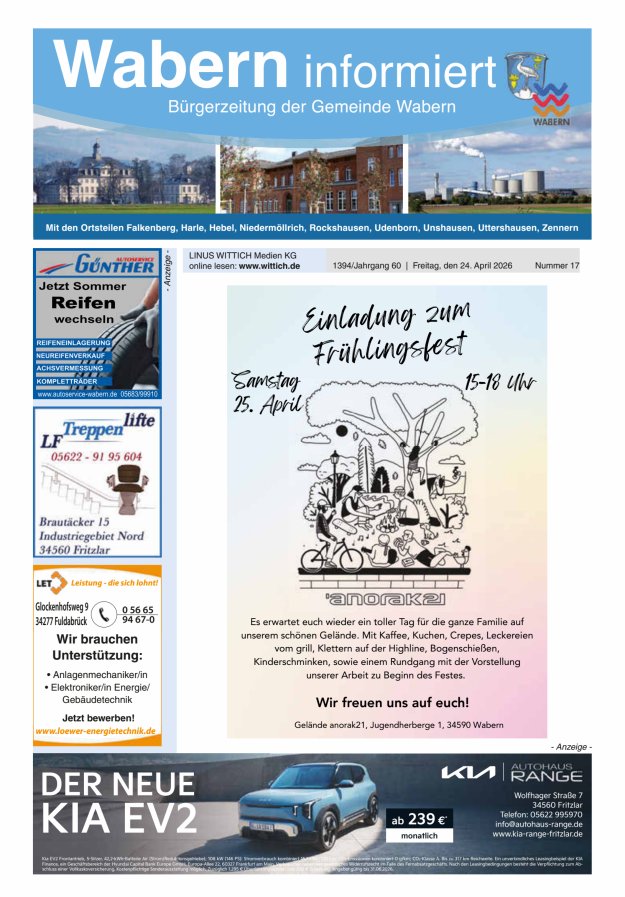 Wabern informiert Titelblatt 17/2026