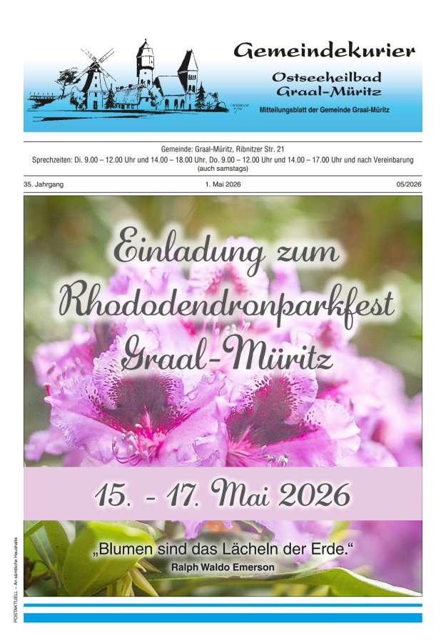 Gemeindekurier Ostseeheilbad Graal-Müritz Titelblatt 05/2026