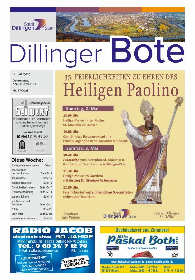 Dillinger Bote Titelblatt 17/2026
