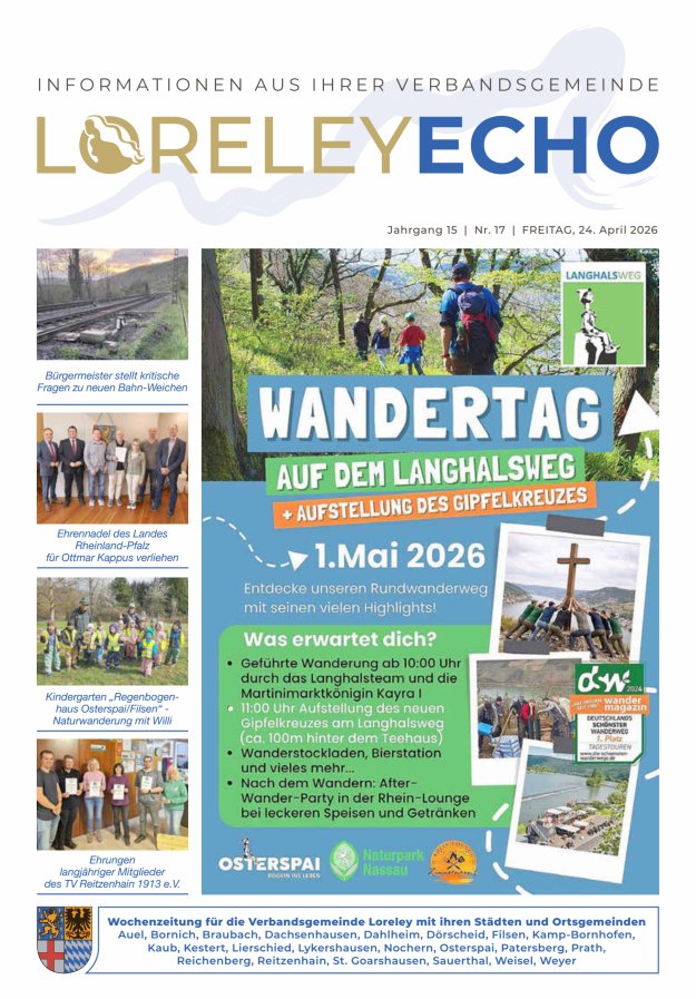Loreley-Echo - Mitteilungsblatt der Verbandsgemeinde Loreley Titelblatt 17/2026