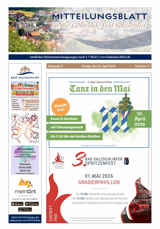 Amtliches Bekanntmachungsorgan der Gemeinde Bad Salzschlirf Titelblatt 17/2026
