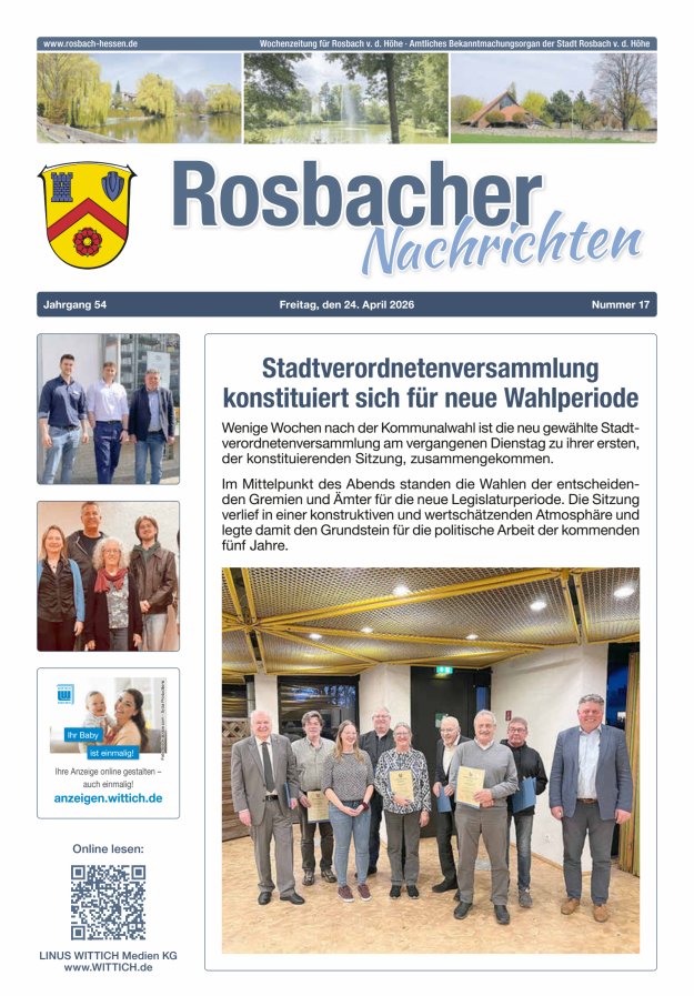 Rosbacher Nachrichten Titelblatt 17/2026