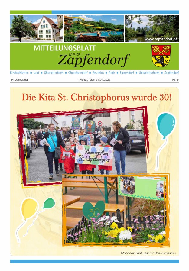 Mitteilungsblatt Markt Zapfendorf Titelblatt 09/2026