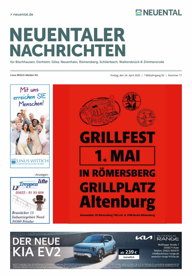 Neuentaler Nachrichten Titelblatt 17/2026