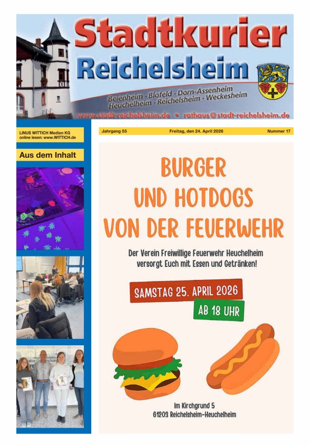Stadtkurier Reichelsheim Titelblatt 17/2026