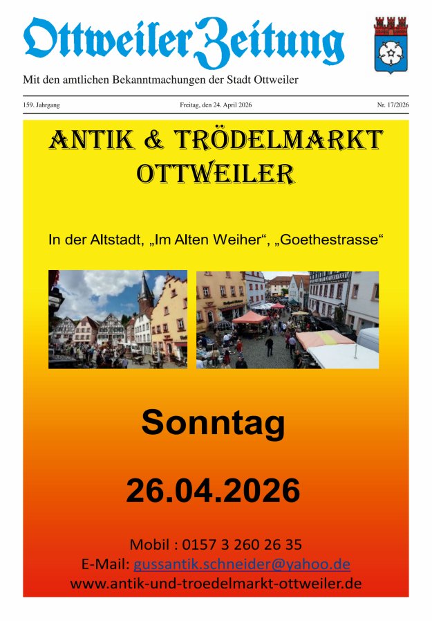 Ottweiler Zeitung Titelblatt 17/2026