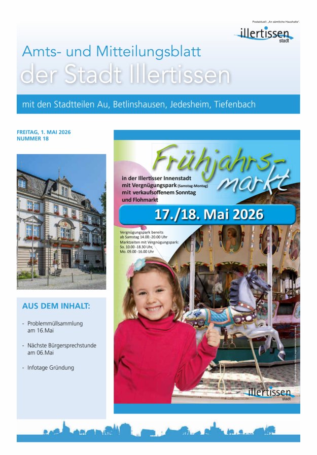 Amts- und Mitteilungsblatt Stadt Illertissen Titelblatt 18/2026