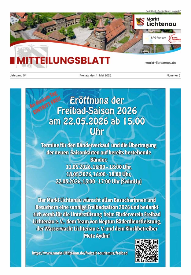 Markt Lichtenau in Bayern Titelblatt 05/2026