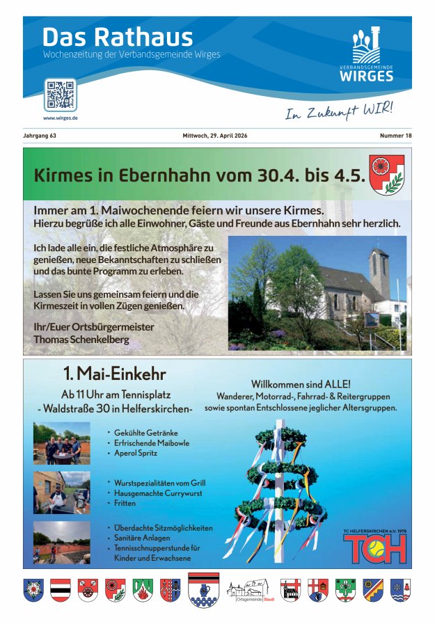 Das Rathaus - Informationen für die Bürger in der VG Wirges Titelblatt 18/2026