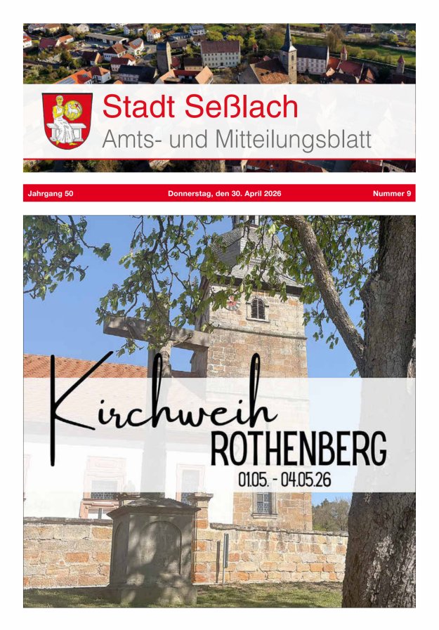 Amts- und Mitteilungsblatt Stadt Seßlach Titelblatt 09/2026