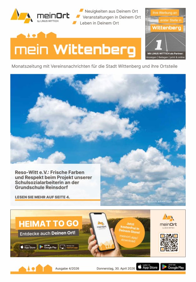MB Wittenberg/meinWittenberg Titelblatt 04/2026